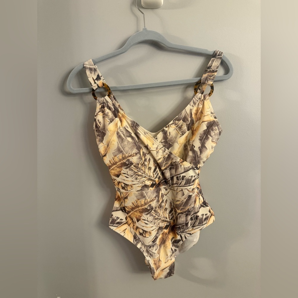 Nip Tuck Swim Tropical Print One-Piece Swimsuit Size 6